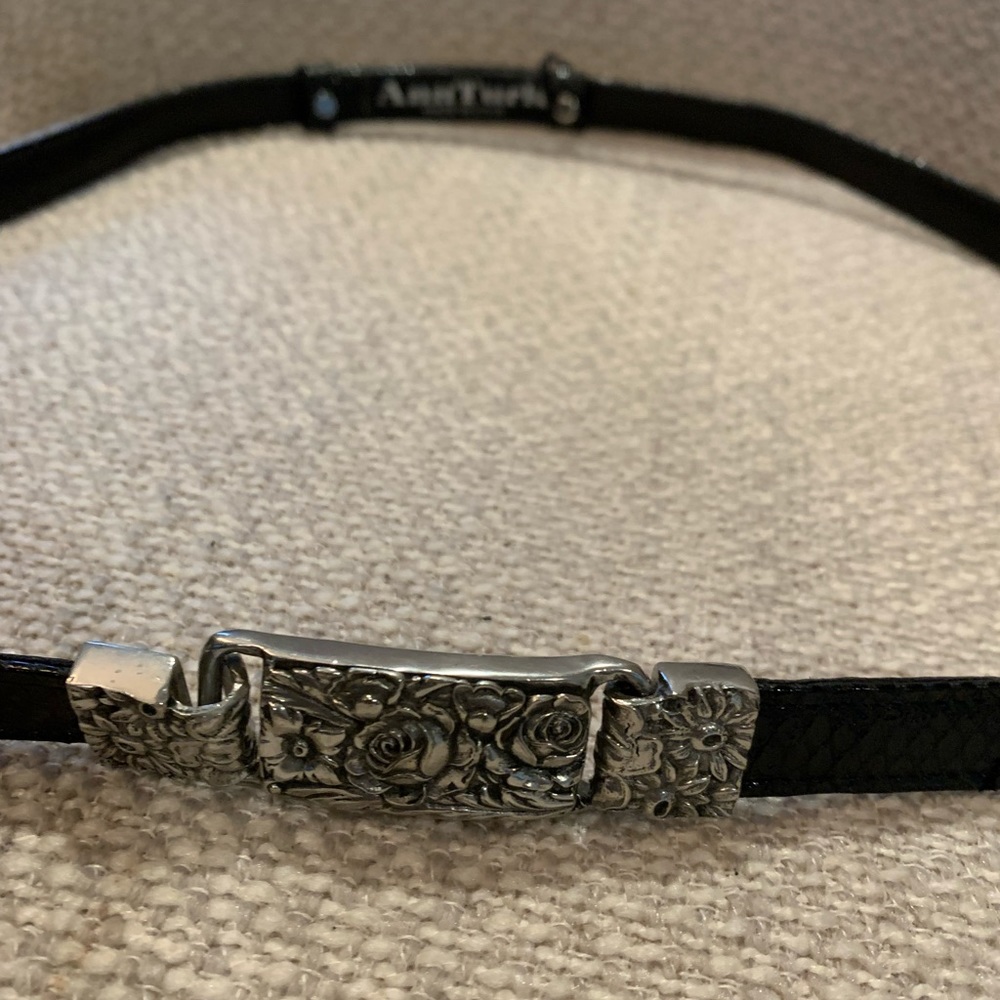 ANN TURK BLACK ALLIGATOR BELT